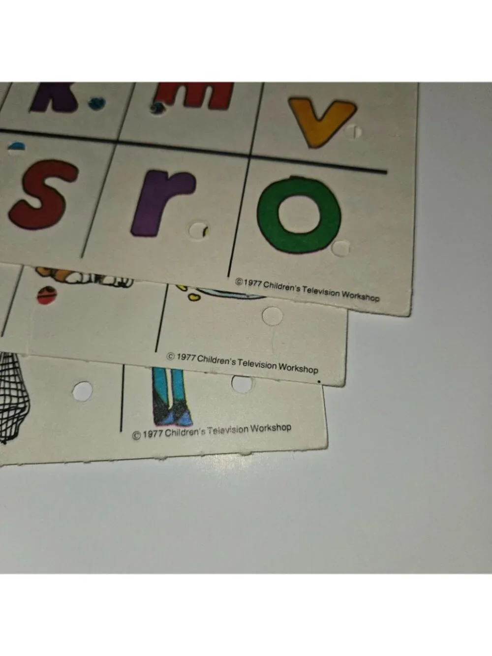 10 VTG Sesame Street Light & Learn Replacement 2-Sided Cards 8x12 Ephemera 1977
